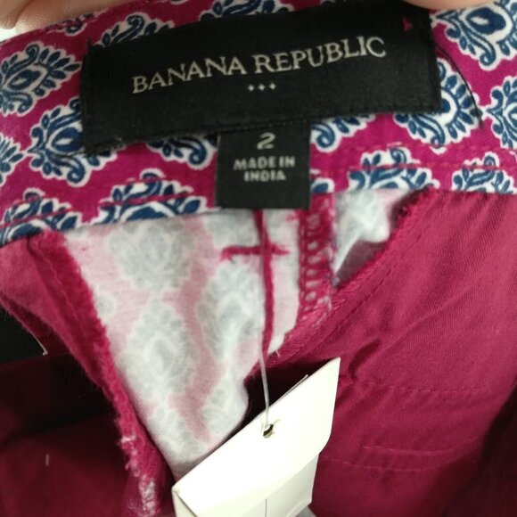 NWT Banana Republic Factory Paisley 5" Shorts Size 2 Stretch Casual Retro - Picture 3 of 12
